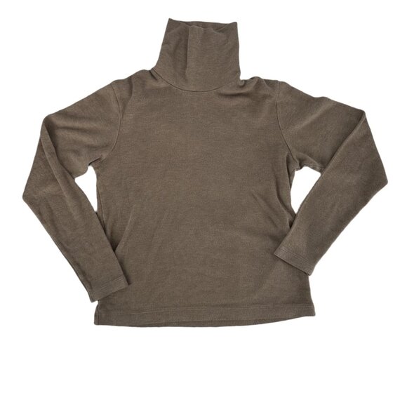 Uniqlo Taupe Brown Slim Fit Turtleneck Long Sleeve Top XS - Picture 2 of 3